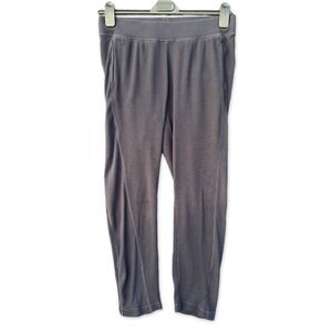 Chicos Zenergy Pants Women Navy Blue Waffle Knit Thermal Leggings Sz 1 (US 8-M)